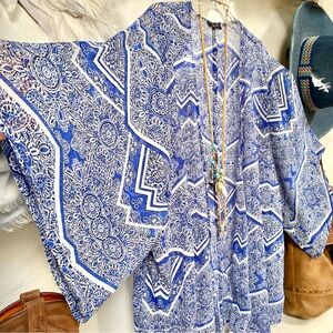 Semi sheer boho cover up w shabby chic beach resort vacay vibe